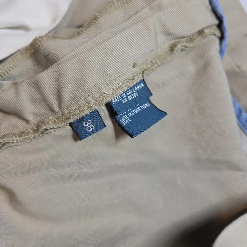 Polo Ralph Lauren Chino Shorts Men's 36 Tan Khaki Beige Classic Fit Pleated 8.5